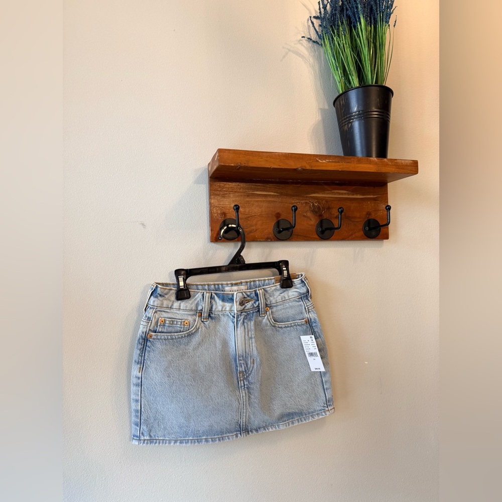Pacsun Bella Stretch Mid Rise Denim Mini Skirt size 24 - Picture 3 of 12